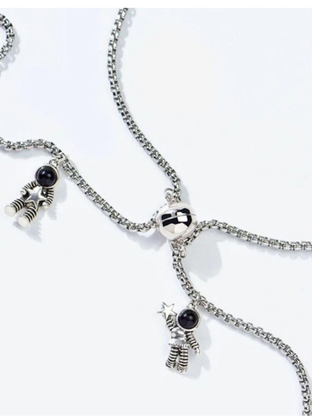Silver Astronaut Charm Love Heart friends/Love necklaces- magnetic